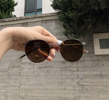brown metal sunglasses